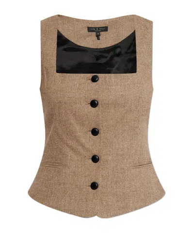 Rag & Bone Sleeveless Vest In Brown