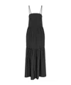 Rag & Bone Sage Tiered Cotton-poplin Maxi Dress In Black