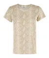 Rag & Bone Snakeskin-print Cotton T-shirt In Nude