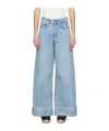 Rag & Bone Miramar Sofie High Waist Ankle Wide Leg Terry Sweatpant Jeans In Blue