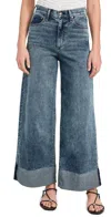 Rag & Bone Sofie Cuffed High Waist Wide Leg Jeans In Leland