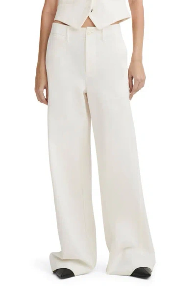 Rag & Bone Sofie High Waist Ponté Wide Leg Trousers In Ivory