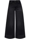 Rag & Bone Black Sofie Ankle Wide Leg Jeans In 黑色