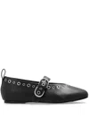 Rag & Bone Black Spire Mary Jane Ballerina Flats In Black