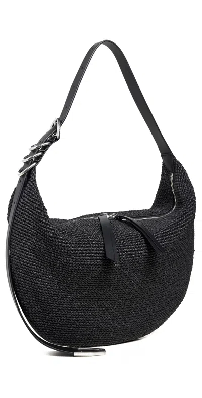 Rag & Bone Spire Hobo Straw Bag Black