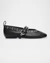 Rag & Bone Black Spire Mary Jane Ballerina Flats In Blk