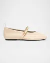 Rag & Bone Off-white Spire Mary Jane Ballerina Flats In Greige