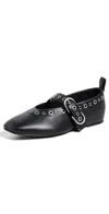 Rag & Bone Black Spire Mary Jane Ballerina Flats In Blk