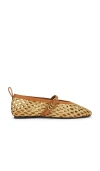 Rag & Bone Beige Spire Woven Faux Leather Mary Jane Ballerina Flats In Natural