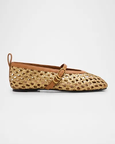RAG & BONE SPIRE RAFFIA MARY JANE BALLET FLATS