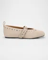 Rag & Bone Spire Suede Mary Jane Ballerina Flats In Lightsands