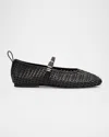 Rag & Bone Spire Woven Mary Jane Ballerina Flats In Black