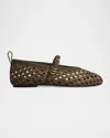 Rag & Bone Spire Woven Mary Jane Ballerina Flats In Loden Woven