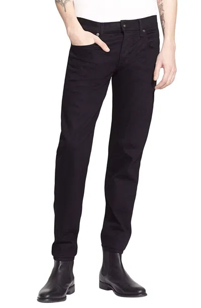 Rag & Bone Standard Issue 5 Pocket Style Distressed Jeans In Black In Blue