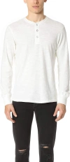 RAG & BONE STANDARD ISSUE MEN'S BASIC HENLEY SOLID WHITE LONG SLEEVE