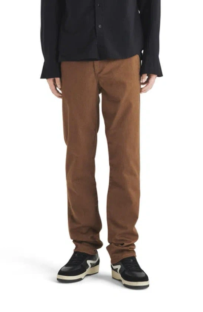 Rag & Bone Stretch Cotton Blend Brushed Twill Chino Pants In Brown