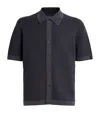 Rag & Bone Gray Harvey Striped Jacquard-knit Polo In Black