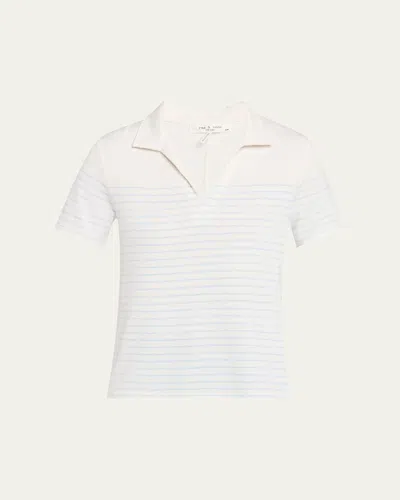 RAG & BONE STRIPE SHORT-SLEEVE POLO TOP
