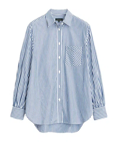 Rag & Bone Striped Shirt In Blue Stripes