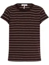 Rag & Bone Womens Darkchocom Striped Short-sleeved Cotton T-shirt Xs In Brown