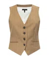 Rag & Bone Striped Vest In Brown