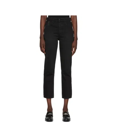 Rag & Bone Tapered Cotton Jeans In Black