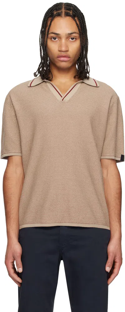 Rag & Bone Taupe Harvey Jonny Collar Polo In Desert