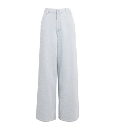 Rag & Bone Harlow Hoch Sitzende Jeans Mit Geradem Bein Und Beschichtung In Metallic-optik In Silber