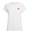 Rag & Bone The Broken Heart Tee Embroidered Cotton T-shirt In White