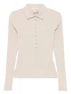 Rag & Bone The Essential Ribbed Button Polo Top In Neutrals