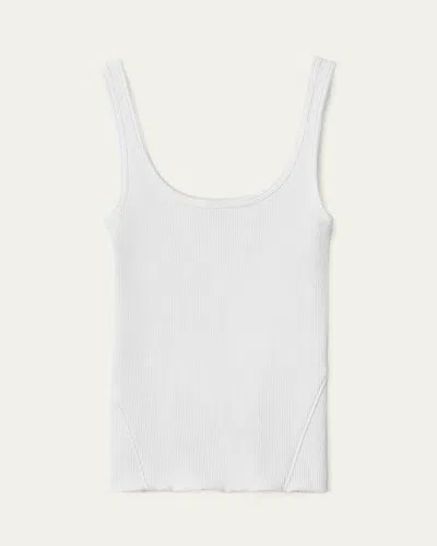 Rag & Bone The Essential Rib Scoop-neck Tank In White