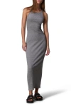 Rag & Bone Midikleid Aus Geripptem Pima-baumwoll-jersey Mit Stretch-anteil In Heather Grey