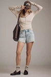 Rag & Bone The Essential Ribbed Button Polo Top In Beige