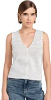 Rag & Bone The Knit Stripe Button Up Tank Ivorymult In Ivorymult