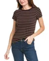Rag & Bone Womens Darkchocom Striped Short-sleeved Cotton T-shirt Xs In Brown