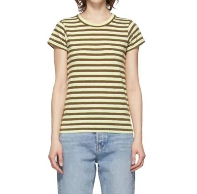 Rag & Bone The Slub T-shirt In Green Stripe In Yellow