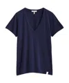 Rag & Bone The Slub V-neck Organic Pima Cotton T-shirt In Black