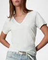 Rag & Bone The Garment Dye V-neck Cotton T-shirt In Iceblu