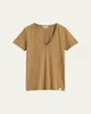 Rag & Bone The Slub V-neck Organic Pima Cotton T-shirt In Khaki