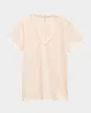 Rag & Bone The Vee Slub Cotton T-shirt In Peach