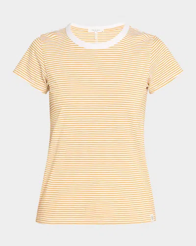 Rag & Bone The Striped Baby Tee In Yellowmult