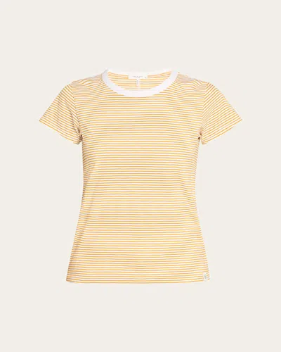 Rag & Bone The Striped Baby Tee In Yellowmult