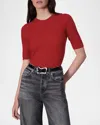 Rag & Bone Tina Merino Wool Crewneck Top In Red