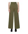 Rag & Bone Twill Wide-legged Casual Pants In Green