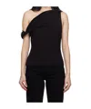 Rag & Bone Twisted Pleated Shoulder Strap Vest In Black
