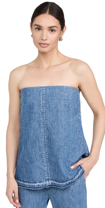 Rag & Bone Aurora Featherweight Strapless Denim Top In Delmar