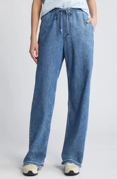 Rag & Bone Ultra Featherweight Logan Pull-on Wide Leg Denim Pants In Delmar