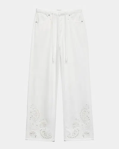 Rag & Bone Ultra Featherweight Phoebe Drawstring Embroidered Jeans