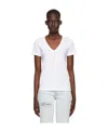 Rag & Bone The Garment Dye V-neck Cotton T-shirt In White