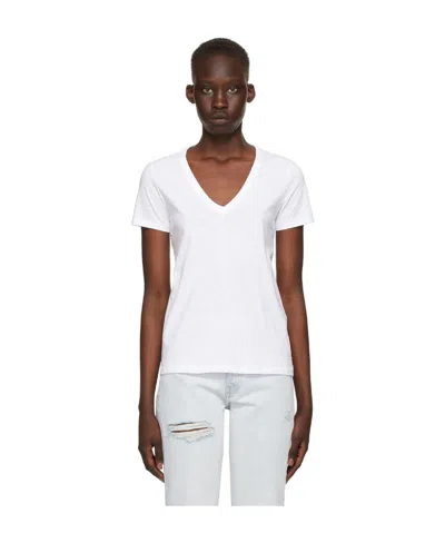 Rag & Bone The Vee Slub Pima Cotton-jersey T-shirt In Bright White